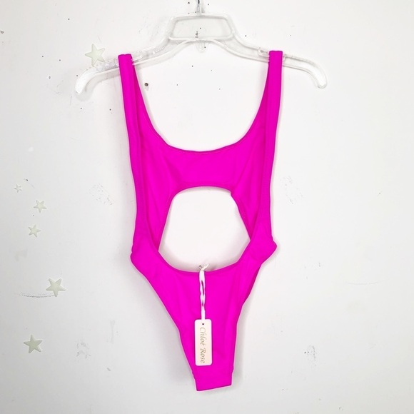 CHLOE Rose Fuchsia pink Barbie core one piece swimsuit - Picture 10 of 12